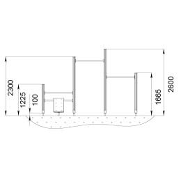 Спортивный комплекс № 3 скамья, турники, брусья